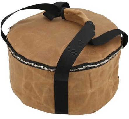 Xcello Camping Topf Aufbewahrung Tasche Reise Freundlich Und Staub Dicht Gusseisen Pfanne Trage Tasche Tragbar Für Picknick Und Outdoor Kochen(Schlammfarbe)