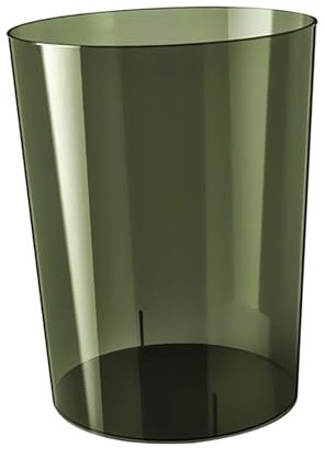 F Fityle Rubbish Bin Dustbin Clear Minimalist Round Garbage Container Wastepaper Baskets for Home Bedroom Office Bathroom Kids Room, Green M