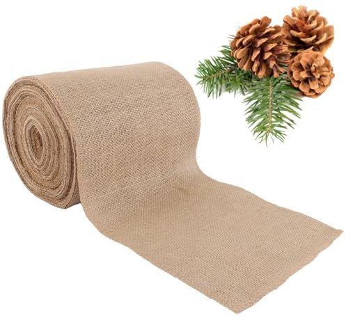 WOPPLXY Jute Tischläufer, 20cm x 20m Juteband Breit, Natur Jute Juteband für Bauernhaus Party, Rustikale Tisch Dekoration, Kommunion, Hochzeit