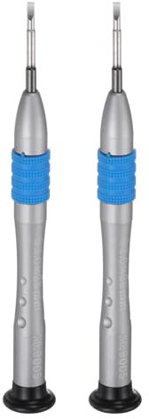 sourcing map 2pcs Precision Slotted Screwdriver 2.0mm Magnetic Flat Head Mini Pen Style Screw Driver with Non-Slip Handle for Eyeglasses Watch Laptop Electronic, Blue