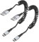 PEAKLIFT Spiralkabel USB C Kabel, Typ C Ladekabel Auto Coiled USB A auf USB C Kabel Android Auto Kable USB C Datenkable für Samsung Galaxy S20 S21 S22 S23 S24, iPhone15 Plus Pro Max, Huawei, Xiaomi
