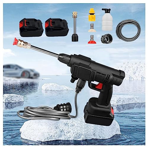 MLQUC Hidrolimpiadora,Hidrolimpiadora de Alta Presión a Batería, 600W de Potencia, Dos Baterías 24V1500Mah, Hidrolimpiadora Portátil Multiusos, para Limpieza de Ventanas