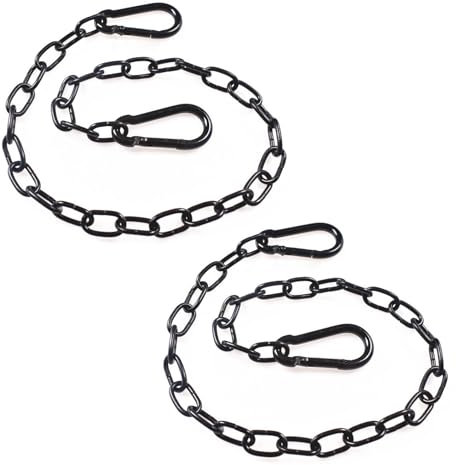 Bettinay 2 PCS 60 cm Metal Chain Lock, Gate Chains with Both Ended Carabiners