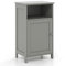 COSTWAY Bathroom Floor Cabinet, Wooden Storage Cupboard with Single Door and Adjustable Shelf, Compact Freestanding Bathroom Unit Side Cabinet for Living Room Bedroom Hallway, 40x30x70cm (Grey)