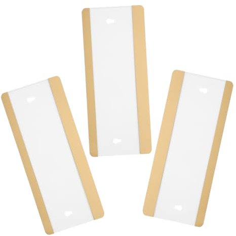 NUOBESTY 3pcs House Plate Frame Door Nameplate Holder Door Warning Sign Horizontal Door Sign Holder Sign Holder Wall Mount Wall Name Plate Holder Door Hanger Sign Office Sign Golden Acrylic
