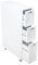 Saxony® Slim Bathroom Storage Unit with 3 Narrow Chest of Drawers on 4 Built-in Wheels Utility Cupboard Vertical Bathroom Cabinets Free Standing MDF Wooden White