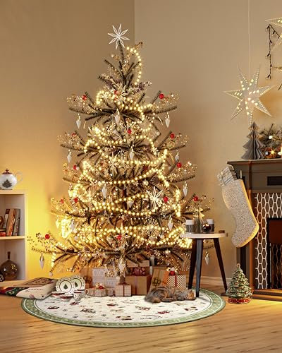 Villeroy & Boch Design Teppich Nostalgic Shine Rund - Toy's Delight - Christbaum Decke, Weihnachten Tannenbaum & Weihnachtsbaum für Wohnzimmer, Schlafzimmer, Esszimmer, Flur - Grün Multifarben, 200 cm
