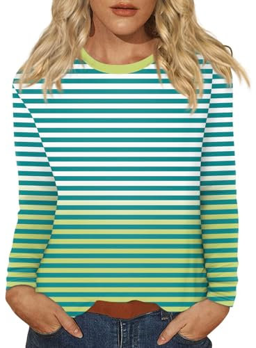 T Shirt Damen Longsleeve Damen Damen Pullover Herbst Damen Shirt 3/4 Arm Blusen Damen Shirt Damen Damen Langarmshirt T-Shirts Für Damen Damen Pullover Elegant Pulli Damen