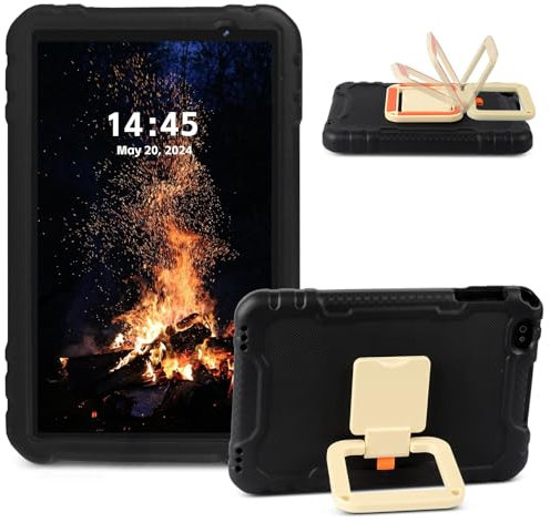 Tableta Infantil de 10 Pulgadas, Tableta Android 13, 14gb Ram + 128GB ROM (512gb TF), Cámara Doble, 2.4G Wi - fi, Carcasa Protectora eva, Negra