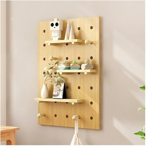 Lot de 2 panneaux perforés en bois massif pour montage mural - 40 x 60 cm