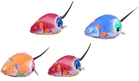 Toyvian Lot De 4 Souris Mécaniques en Étain pour Tout-Petits Jouets pour Souris Maison De Jouets Mécanique Souris À Remonter À Remonter Souris en Métal