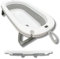Bañera Bebé Plegable Portatil con Termómetro Integrado, Diseño Ergonómico, Cojín Antideslizante y Tapa de Seguridad (Gris sin cojín)