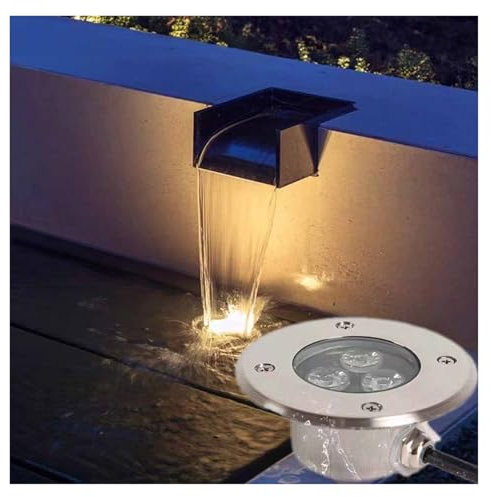 OrbitCob Spot LED Encastré Sol Ultra-Mince 3W - Étanche IP68, Boîtier Acier Inoxydable 330LM, Éclairage Extérieur pour Piscine, Jardin Subaquatique, Terrasse, Escaliers(Blanc Chaud 3000K,24V)