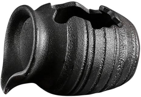 BESPORTBLE Keramik Gartenbrunnen - Eleganter Wasserspeier - Dekorative Schwarz Grau Gestaltung FüR Innen Und AußEn - DIY Wasserspiel - Wasserpumpe Nicht Enthalten