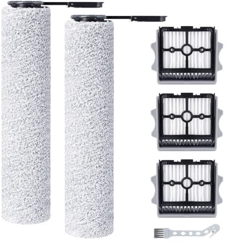 Jegehoyo Rouleau de brosse de rechange et filtre HEPA pour Tineco FLOOR ONE stretch S6/FLOOR ONE SWITCH S6/FLOOR ONE S6 stretch lite/FLOOR ONE S7 Stretch Ultra/FLOOR ONE S9 Artist Aspirateur