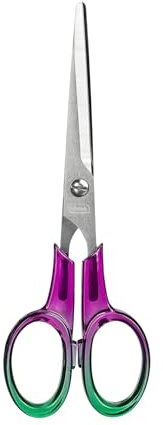 Idena 11358 - Schere aus Acryl, Büroschere mit Griff in Lila und Grün, ca. 16 cm, geeignet für Schule und Büro