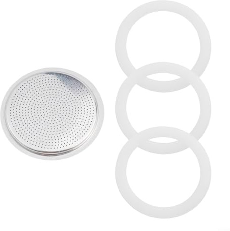 Bebykilemi Guarnizioni di ricambio per moka, in alluminio, per caffettiera, anello in silicone per piano cottura, per macchine da caffè espresso (12 tazze)