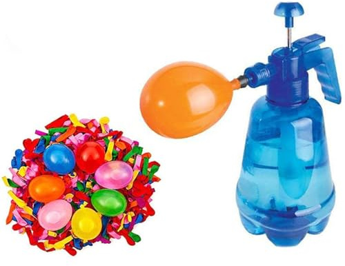 Wasserballonpumpe, Wasserballon Spielzeugdrucksprühgerät Mit 500 Luftballons, Wiederverwendbare Wasserpumpen, Wasserfüllballonpumpe Kit Für Den Sommer Im Freien Im Freien Spaß