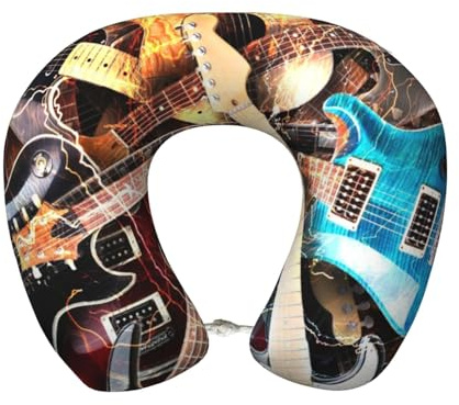 IguaTu Magic E-Gitarre Musik Bequemes U-förmiges Reise-Nackenkissen - Memory Foam Stützkissen mit waschbarem Bezug