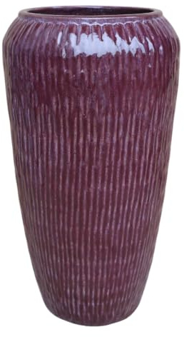 Provencelia Pompadour Pflanzkübel Keramik Groß Ø36xH69 cm Herbstlila | Blumentopf handgefertigt, Übertopf frostfest, Pflanzgefäß für Wohnzimmer, Garten, Balkon & Terrasse, Blumenkübel XXL, 32 L