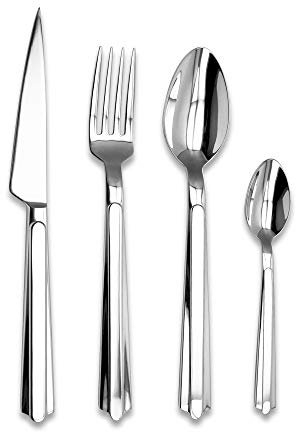 Laguiole Évolution® - Ménagère 16 pièces Paimpol - Set de couverts de table en acier inoxydable pour 4 personnes - Finition poli miroir - Compatible Lave-Vaisselle - Présentation coffret cadeau
