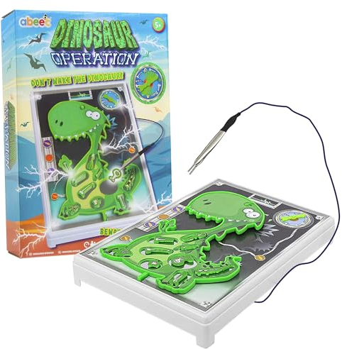 abeec Dinosaurier-Operation – Dinosaurier-Operationsspiel für Jungen und Mädchen – Brettspiel für Kinder ab 6 Jahren – Dinosaurier-Spielzeug für Jungen – Entfernen Sie die Körperteile oder stellen Sie