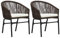 pedkit Gartenstuhl 2 STK. Rattansessel Garten Essstuhl Rattanstuhl, Witterungsbeständig, Braun PVC Rattan mit Cremeweiße Auflagen, 58 x 58 x 78 cm (B x T x H)