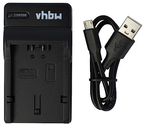 vhbw USB Battery Charger compatible with Panasonic CGR-S006, CGR-S006E, DMW-BM7, DMW-BMA7 Digital Camera, Action Camera Batteries - Cradle