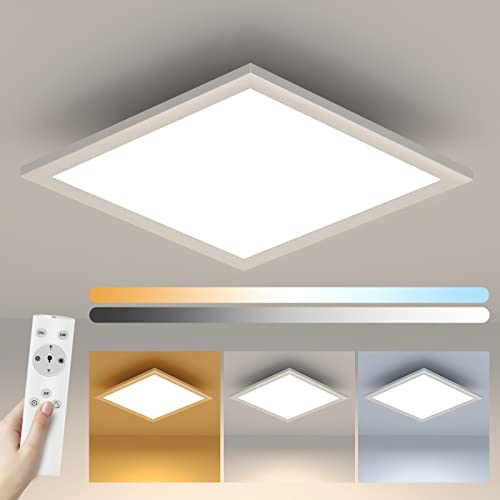 LEDYA LED Panel Dimmbar, Rechteckig Deckenpanel mit Speicherfunktion, 2700K-6500K Warmweiss Natur Tageslicht Deckenlampe für Büro, Wohnzimmer, Badezimmer, Küche, Balkon, Bad, Flur, Keller,30X30cm