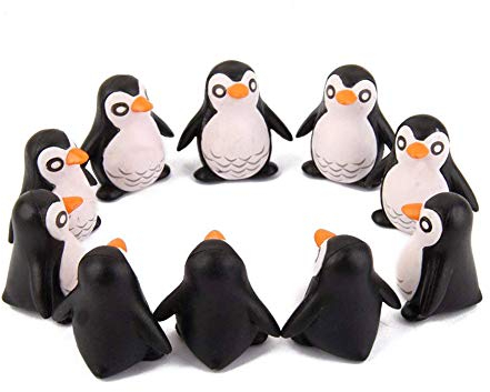 SunaOmni Mini Pinguin Figur, 10 stücke Miniatur Pinguine Statue Fairy Gartenlandschaft Bonsai Topf Dekor Cartoon Tier Ornamente