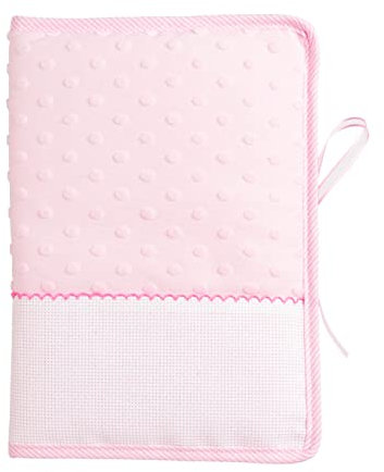 Filet - Couvre-Livret Sanitaire à Broder, Cover Documents Sanitaires Nouveau-né, Compatible avec Chaier de Santé de l’Enfant Formulaire CERFA no 12593 02, Made in Italy, Couleur Rose AMP3028R