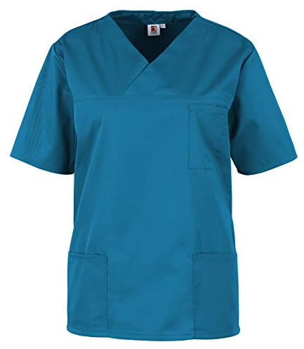 BEB Damen Kasack Basic Unisex Medizinisches Schlupfhemd, Petrol, S