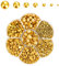 3100 Stück Halbperlen Gold Halbrund Perlen mit flacher Rückseite Flatback Pearls, Cabochon Perlen Flache Rücken Bastelperlen mit Schachtel für DIY Maniküre Schminke Handytaschen, 2/3/4/5/6/8/10 mm