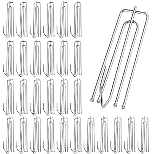 Demarsen 30 Stück Vorhanghaken,Edelstahl Gardinenhaken, Vorhänge Haken mit 4 Zinken,Curtain Pleater Hooks,Metall Duschvorhanghaken für Fenstervorhänge Türvorhänge und Duschvorhänge