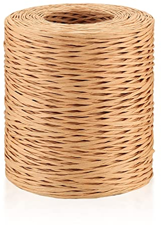 JinZeYou 200 m/656 ft Alambre de papel, Kraftpapier, Hierro, Duradero, Rústico, para Floristería, Manualidades, Decoración de Jardín