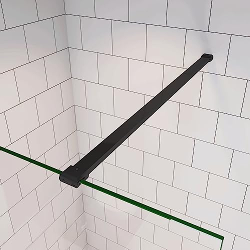 Barra Stabilizzatrice Tagliabile per Rinforzare Vetro Box Doccia Nero Opaco Lunga 90 cm per il vetro spessore 6-8 mm