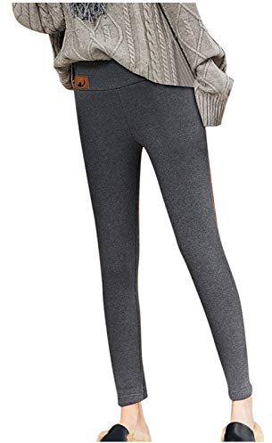 Damen Winter Leggins Thermal Plüsch Lammfell Leggings Mit Hoher Taille Hohe Flexibilität Warme und Weiche Leggins Hosen Slim Fit Leggings Winter Thermal Warm Fleece Gefütterte Leggings (Grey, XXXXL)