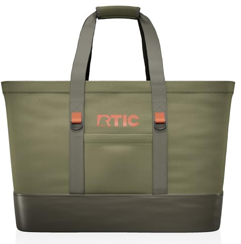 RTIC Everyday Insulated Tote Bag, Large Reusable Thermal Cooler with Zippered Top for Beach, Grocery, Shopping, 35 L Capacity, Olive