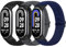 Bcuckood Elastisches Armband Kompatibel mit Xiaomi Smart Band 10/9/8 Damen Herren, dehnbares Uhrenarmband weiches elastisches Nylon Ersatzarmband für Xiaomi Mi Band 10/9/8, 3 Stück