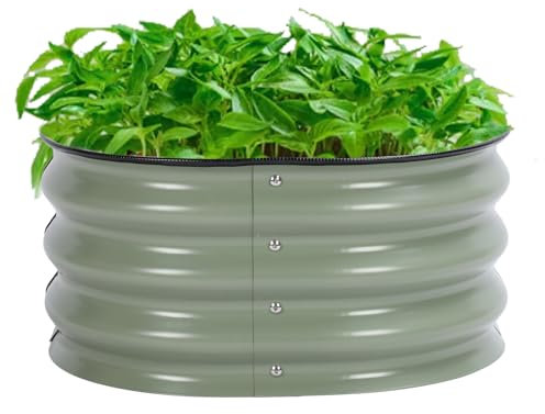 Tonysa Hochbeet aus Edelstahl, Sicherer Pflanzkasten mit Offenemfür den Schulgarten zu Hause, Runde Gartenbeete, Stilvolles Metall-Erscheinungsbild, 60 X 60 X