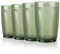 Joeyan 350ml Grün Trinkgläser Set von 4,Bunt Wassergläser Set mit Relief design,Vintage Gläser Set, Farbig Trinkgeschirr for Zuhause Restaurant Bar,Spülmaschinenfest