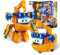 Super Wings Transformations-Flugzeug Supercharged Marty, ca. 12,7 cm große Spiel-Figur für Kinder, Spielzeug-Flugzeug und Roboterfigur für 3+ Jahre Alten Jungen Mädchen, Orange