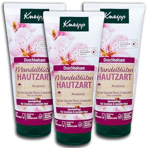 TOPDeal 3 er Pack Kneipp Duschbalsam Mandelblüten Hautzart Duschgel 3 x 200 ml