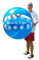 Generisch XL aufblasbarer Wasserball in Blau/Transparent mit Beach Fun Aufdruck ~48