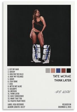 Think Later by Tate McRaeArtist Albumcover-Poster, Leinwand, Gemälde, Poster, Ölgemälde, Druck, Poster, Kunstalbum, Heimdekoration, Leinwand, Art-Deco, Wanddekoration, 20 x 30 cm, Unf