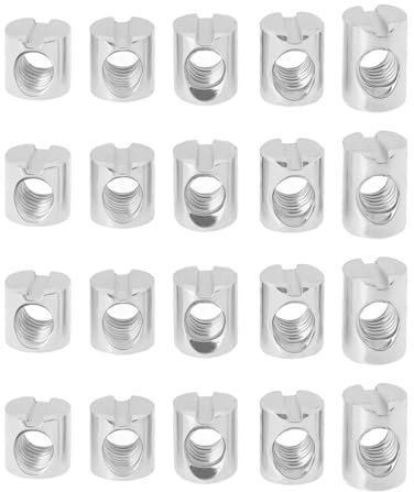VGOL 50 Piezas Tuercas de Barril para Muebles M6 Tuercas Perno Acero Galvanizado M6 X 10 Mm Pasador Transversal Reparación Incrustaciones Muebles Cama Perno Ranura Fijación Sillas Cama Y Gabinetes