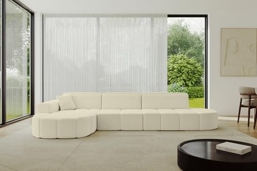 ALTDECOR Ecksofa in L-Form LIVO-L2 337x173x79,5 - Beige | Corner Sofa Bett Eckcouch Couch Wohnlandschaft Cauchsofa