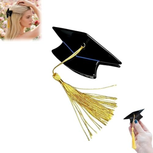 Graduation Cap Tassel Hair Clip, Graduation Cap Hair Claw, Matte Black Mortarboard Hairs Piece, Stylish Class of 2026 Party Favors & Accessories (1pcs)