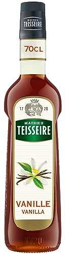 Sirop de Vanille Mathieu Teisseire, pour boissons, cafés, chocolats, milk-shakes, cocktails avec ou sans alcool, thés, bouteille de 70cl