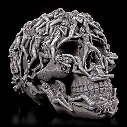 Höllen Totenkopf mit gequälten Seelen - Hell's Desire | Frauenkörper Schädel Figur Gothic